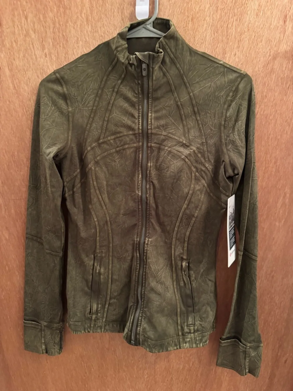 Lululemon Define Jacket in the color Ice Wash Moss Green - Ice Dye Collection - Picture 1 of 5